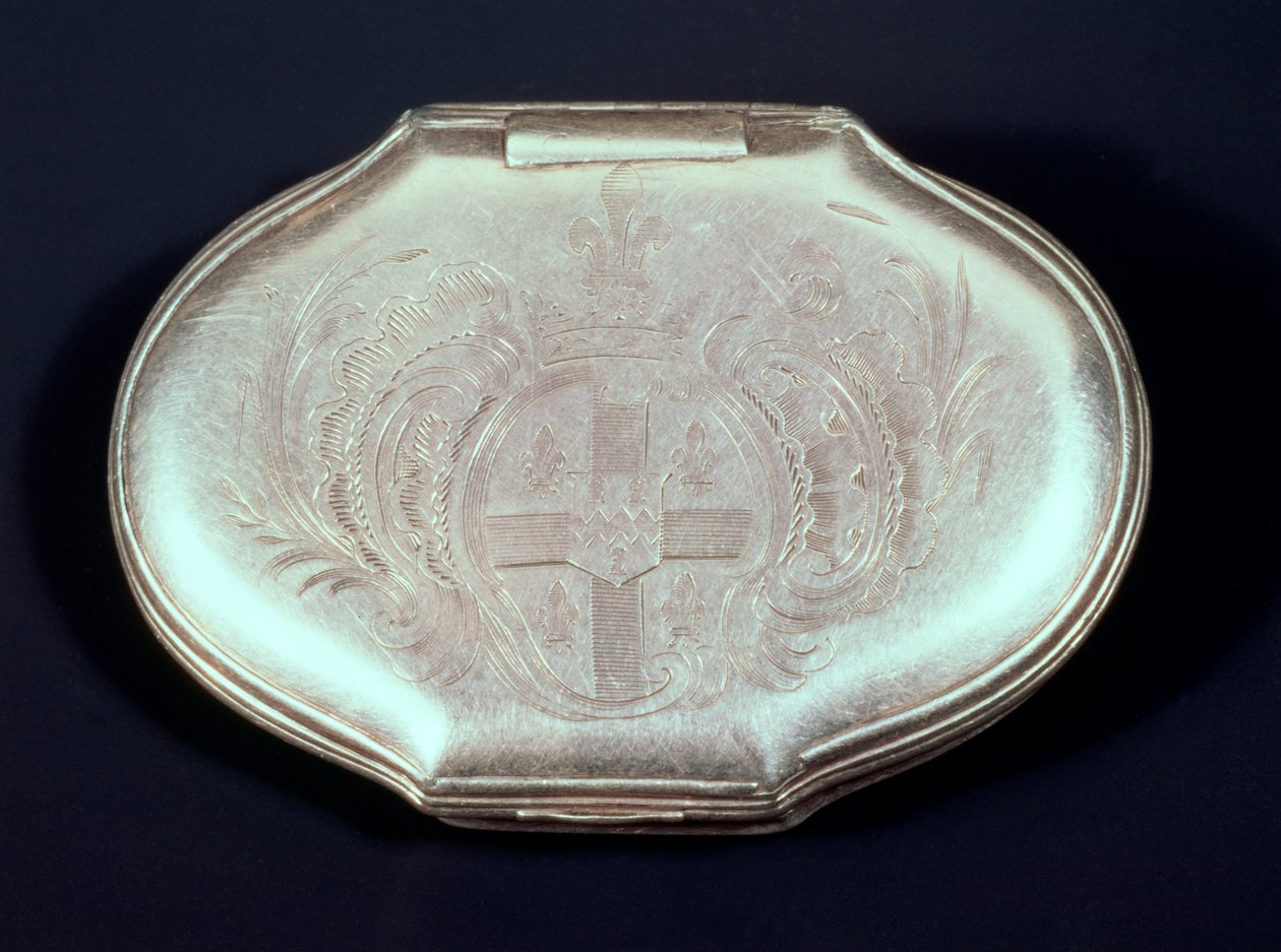 Boîte à priser embossée avec un blason, vers 1820 - French School
