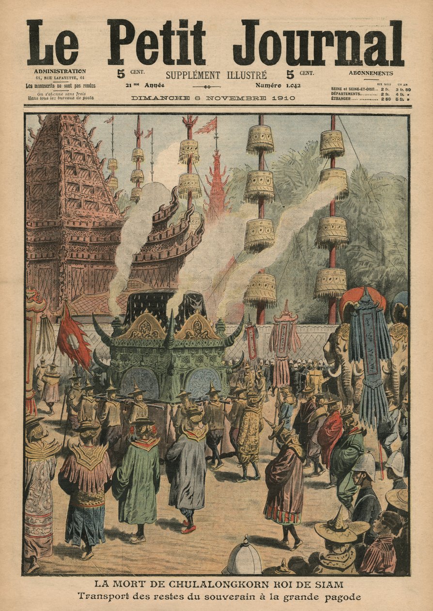 La Mort de Chulalongkorn, Roi de Siam, illustration de 