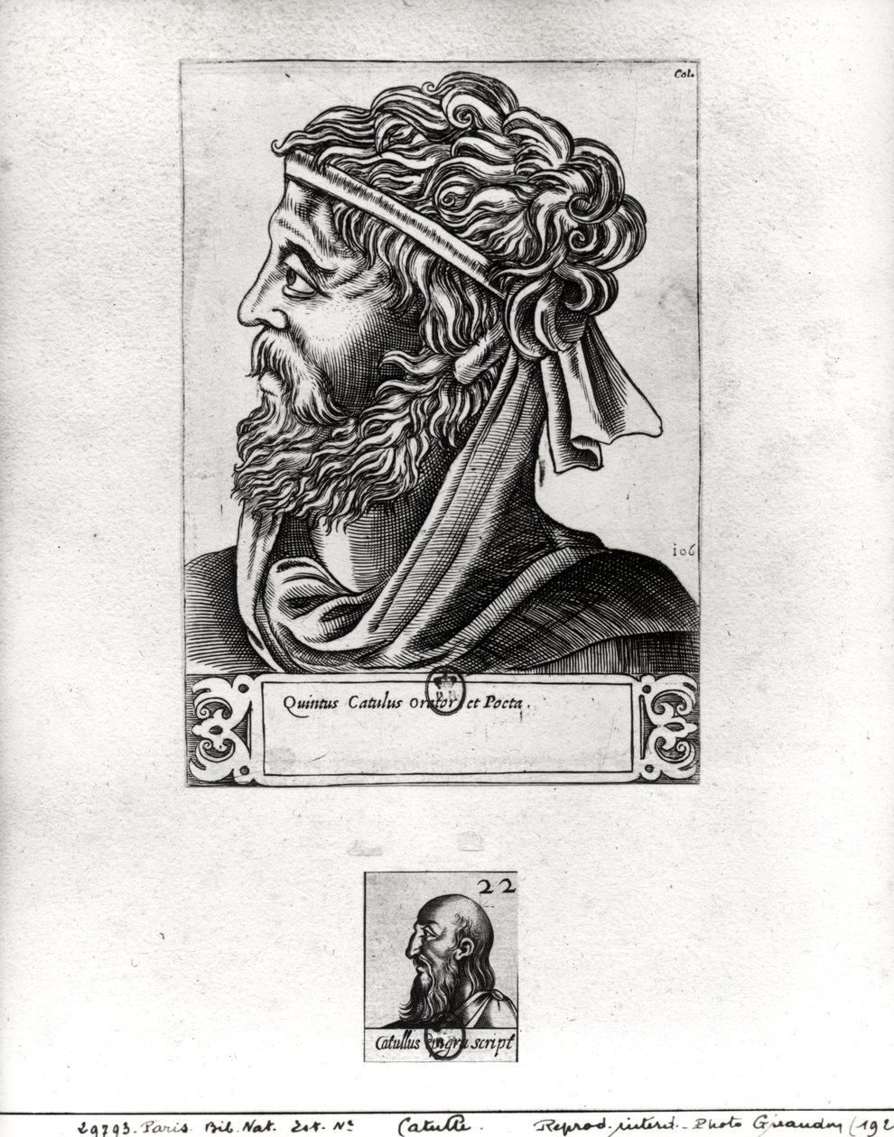 Deux portraits de Catulle (c.84-c.54 av. J.-C.) - French School