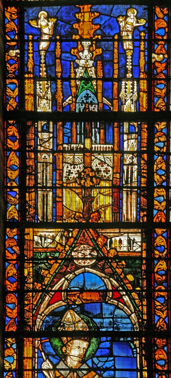 Fenêtre w6 représentant un dais (vitrail) - French School