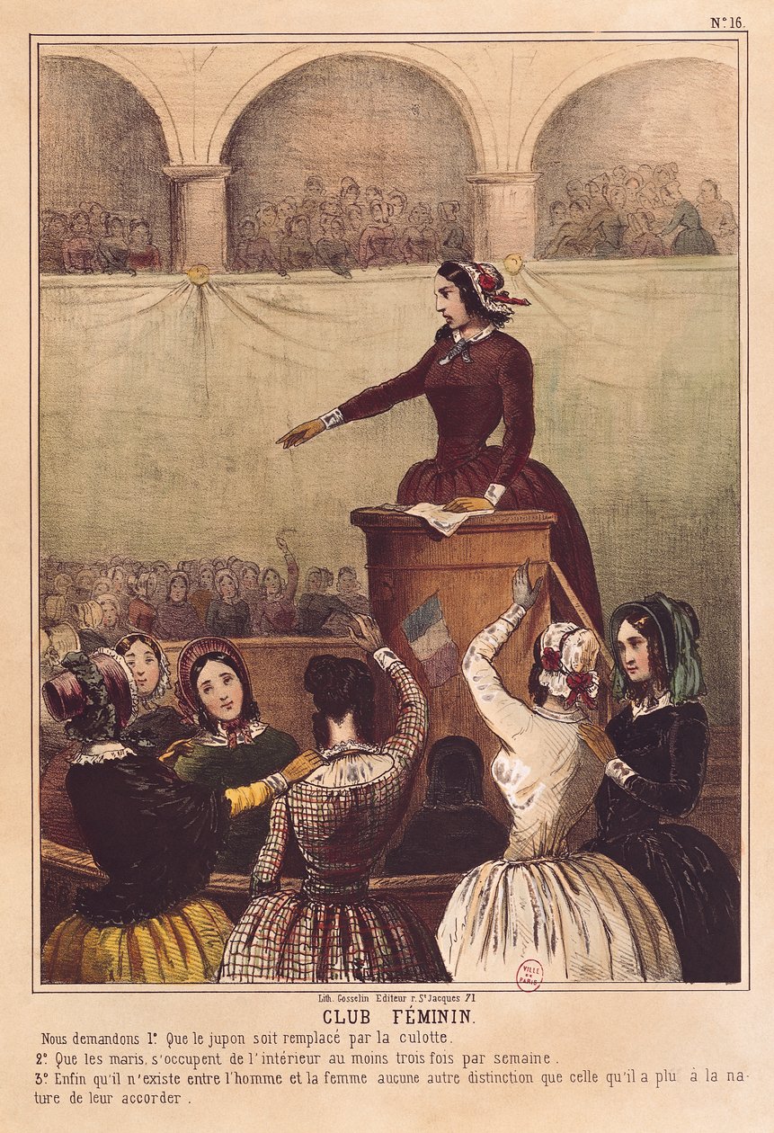 Club de femmes, c.1848 - French School