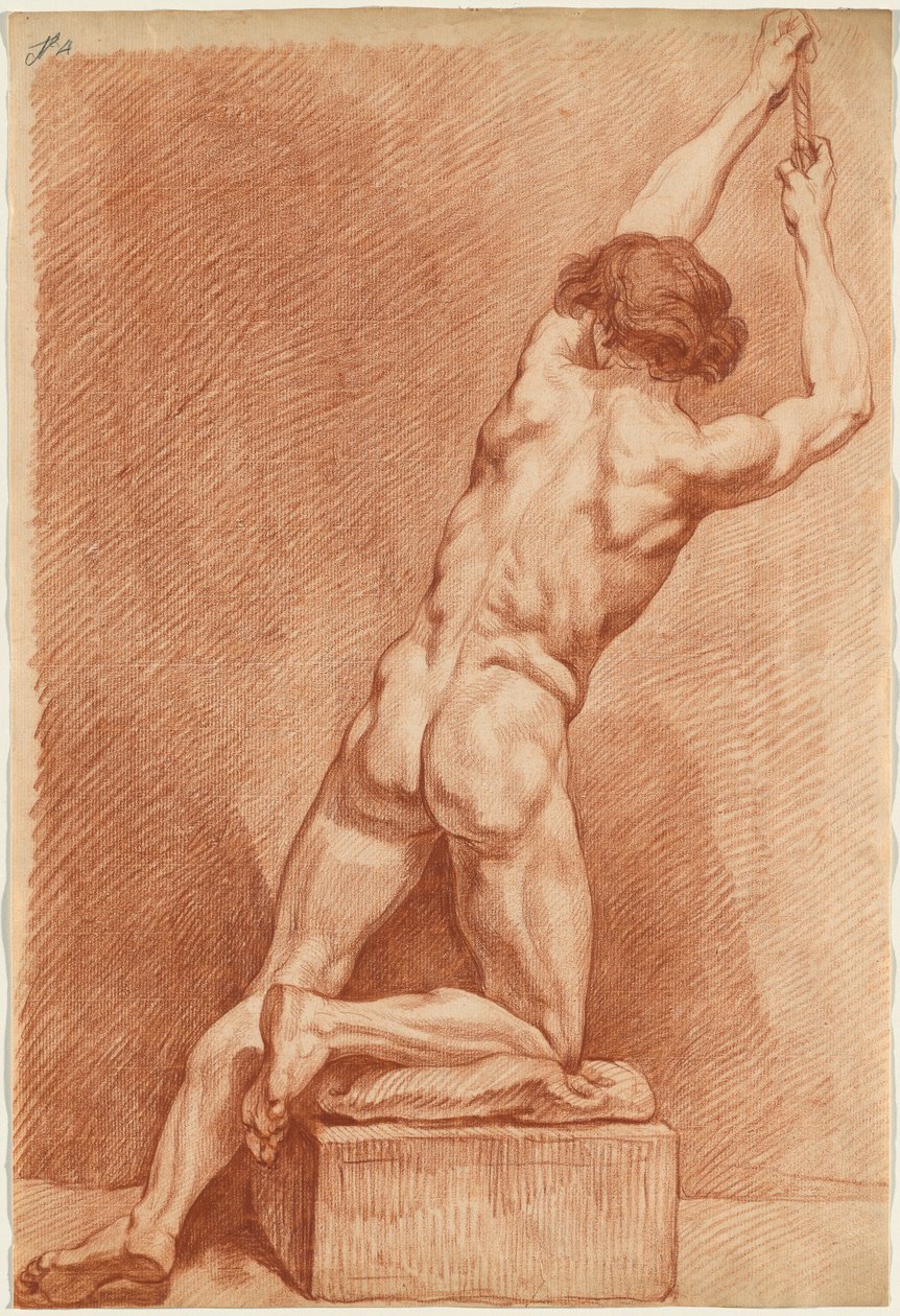 Un homme nu vu de dos - French 18th Century