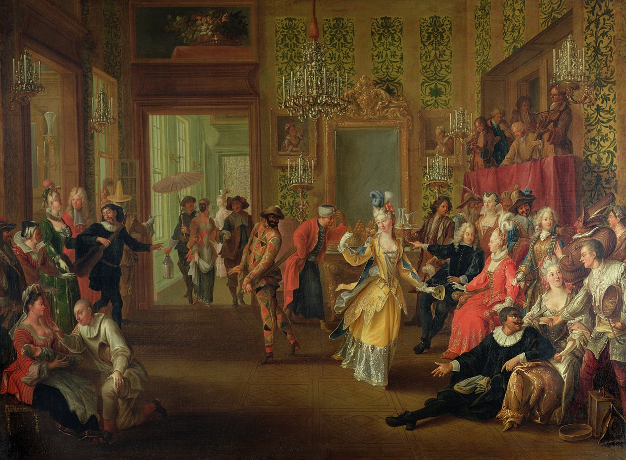 Un Bal Pare pendant le Carnaval, vers 1710 - French School