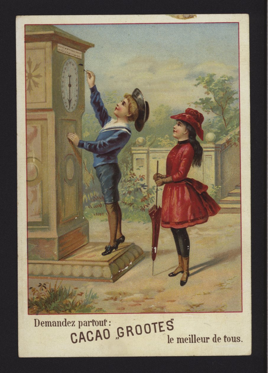 Publicité pour le cacao Grootes (chromolithographie) - French School