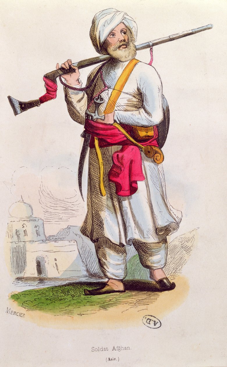 Soldat afghan, vers 1840-50 - French School