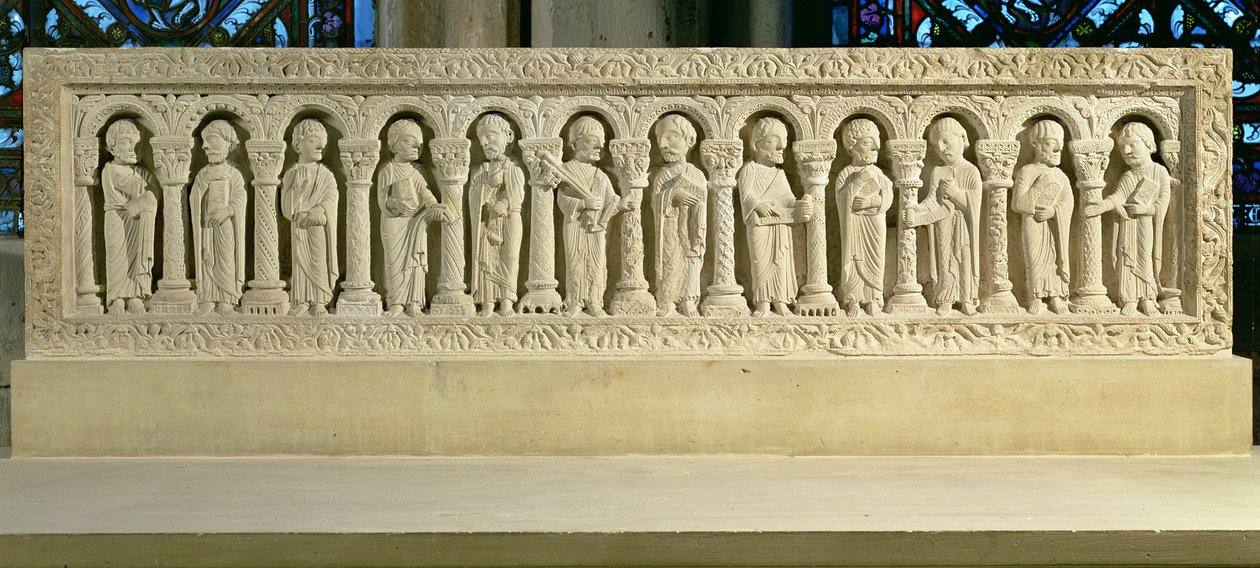 Apôtres sous des arcades, relief sculpté, c.1150 - French School