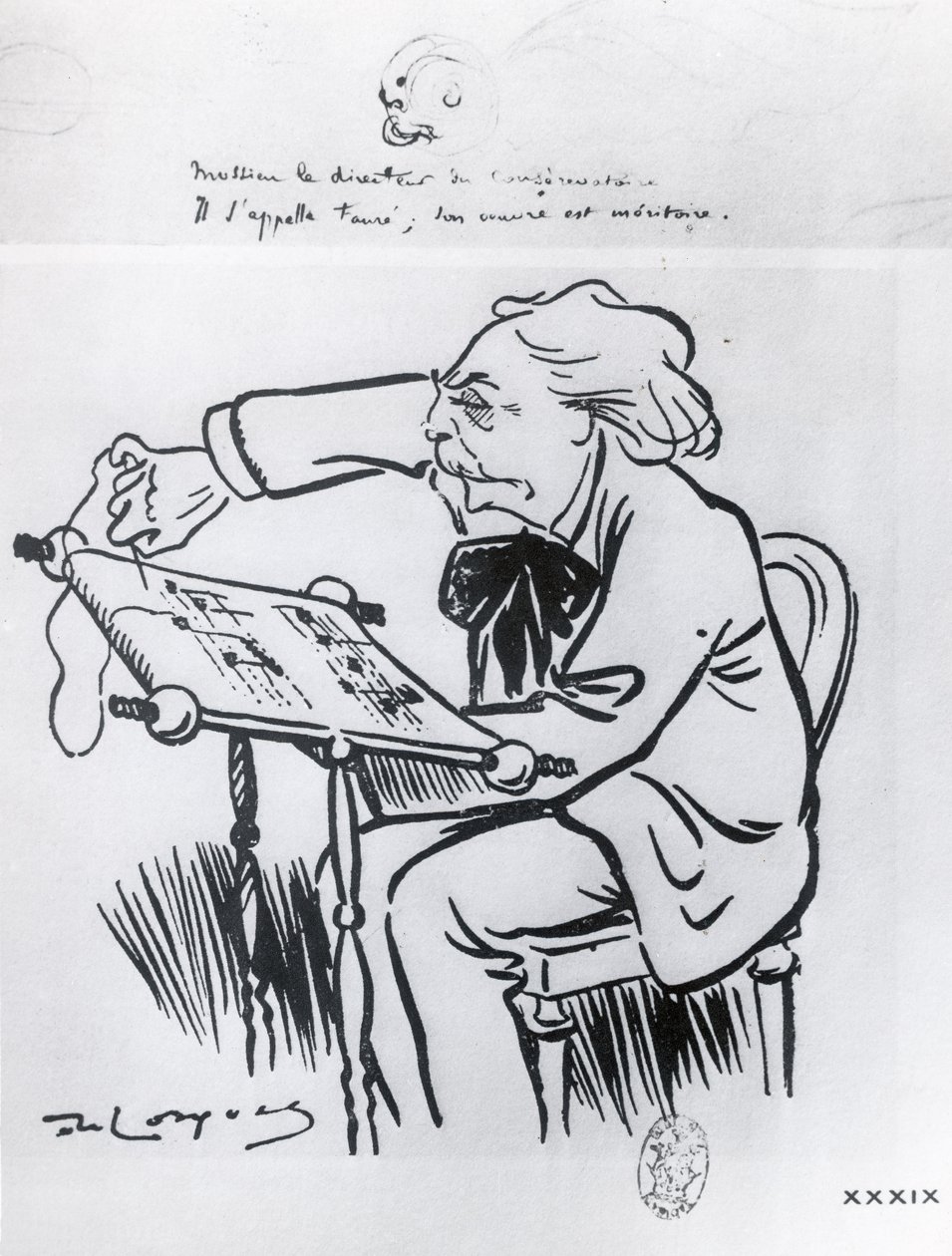 Caricature de Gabriel Fauré (1845-1924) - French School