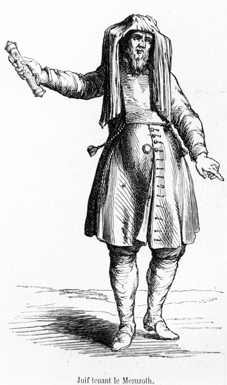 Juif français du XVIIIe siècle tenant une Mezouzah - French School