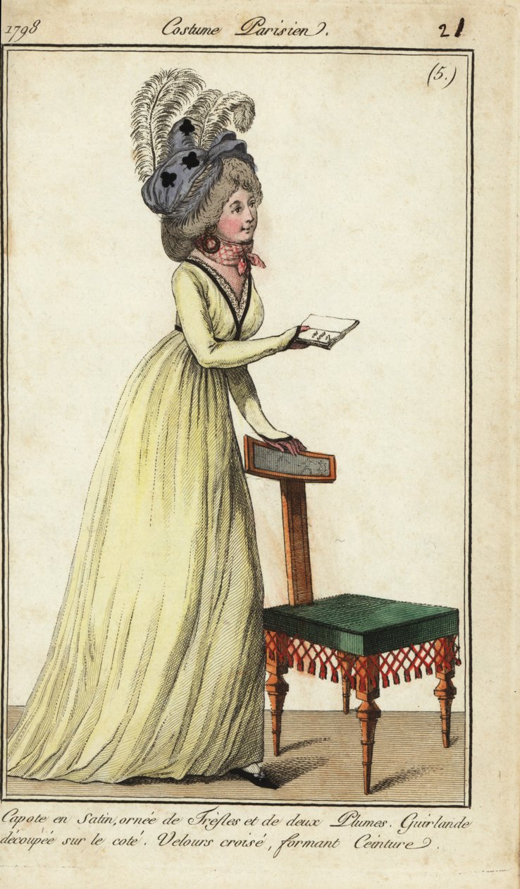 Femme à la mode avec une chaise - French School