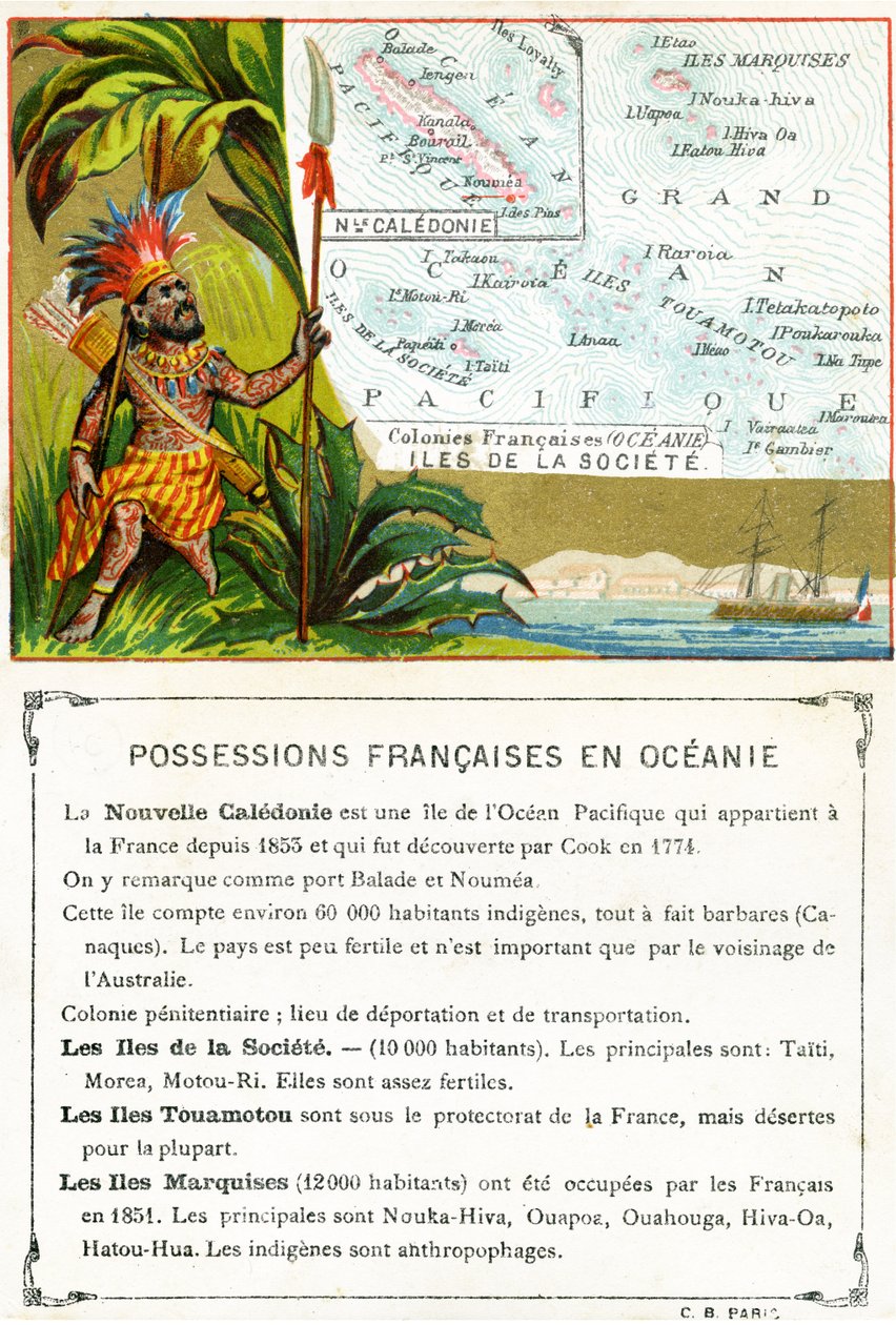 Possessions françaises en Océanie, vers 1890 - French School