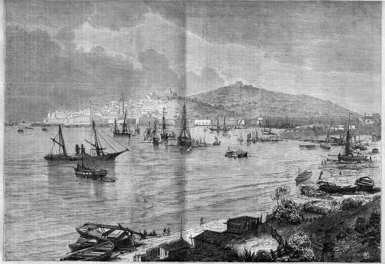 Vue générale de Gaète, Italie - French School