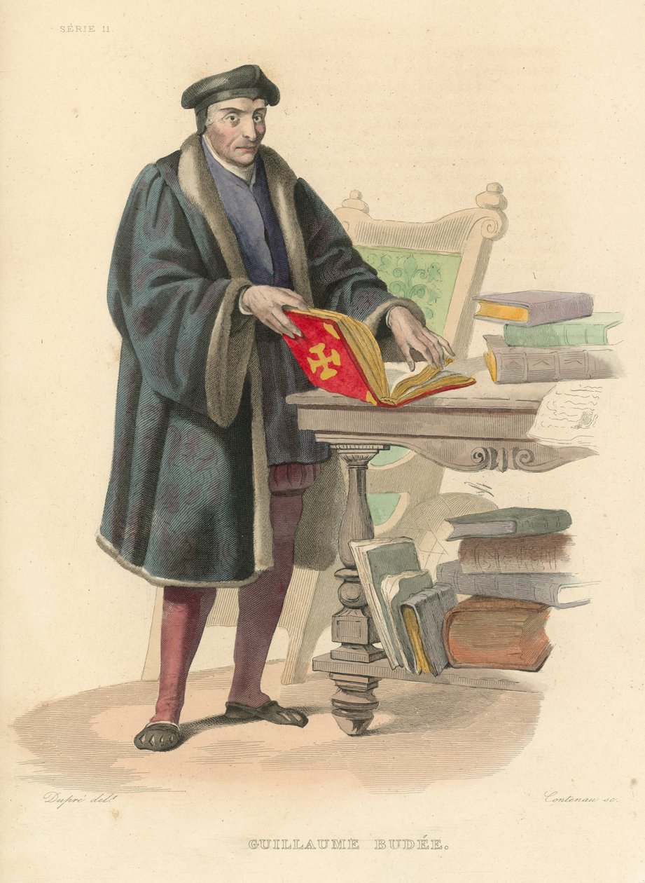 Guillaume Budée (gravure en couleur) - French School