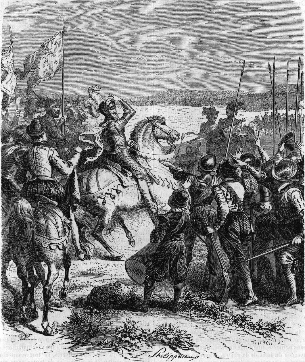 Henri IV à Ivry, 14 mars. - French School