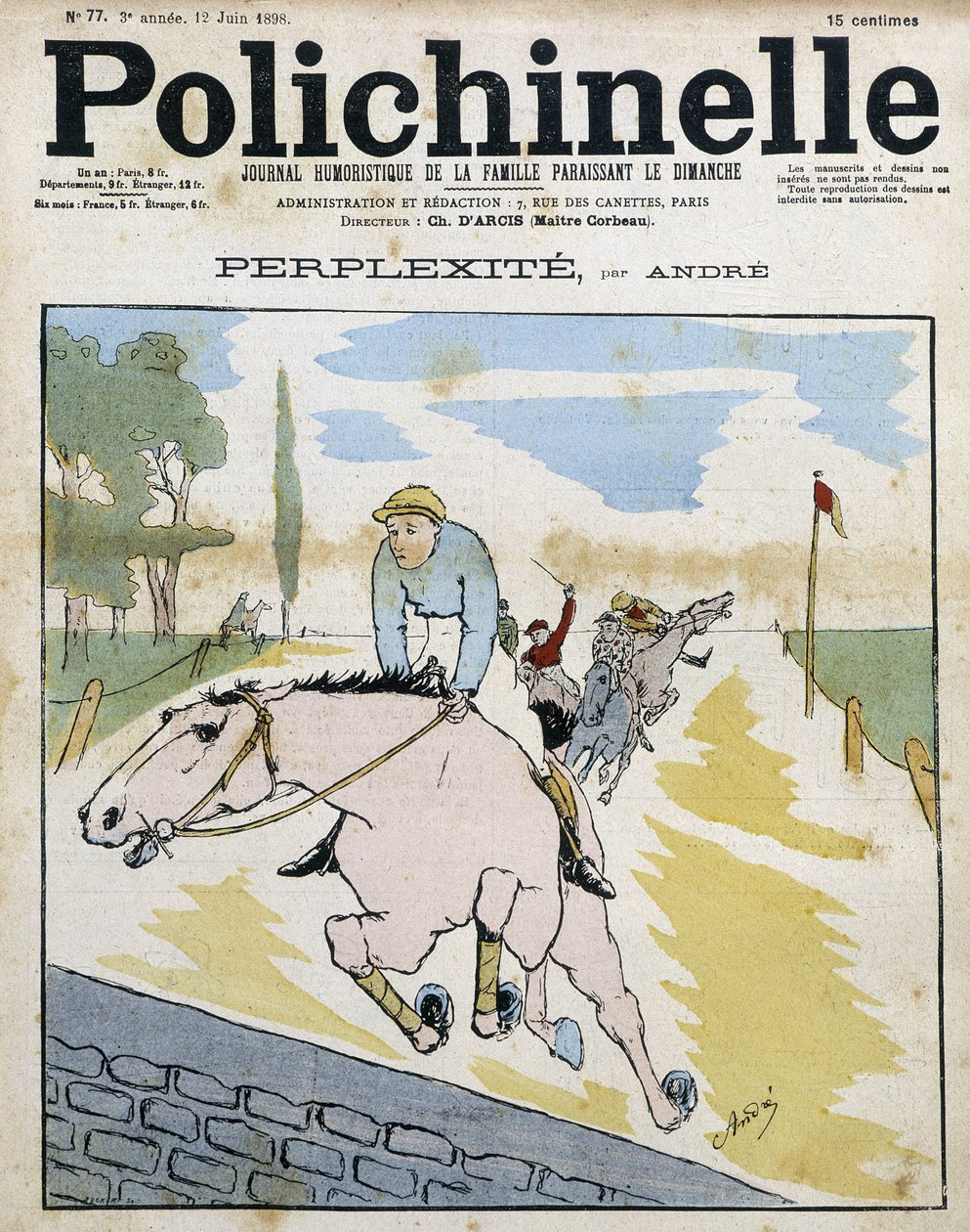 Course de chevaux - dans "Polichinelle" - French School