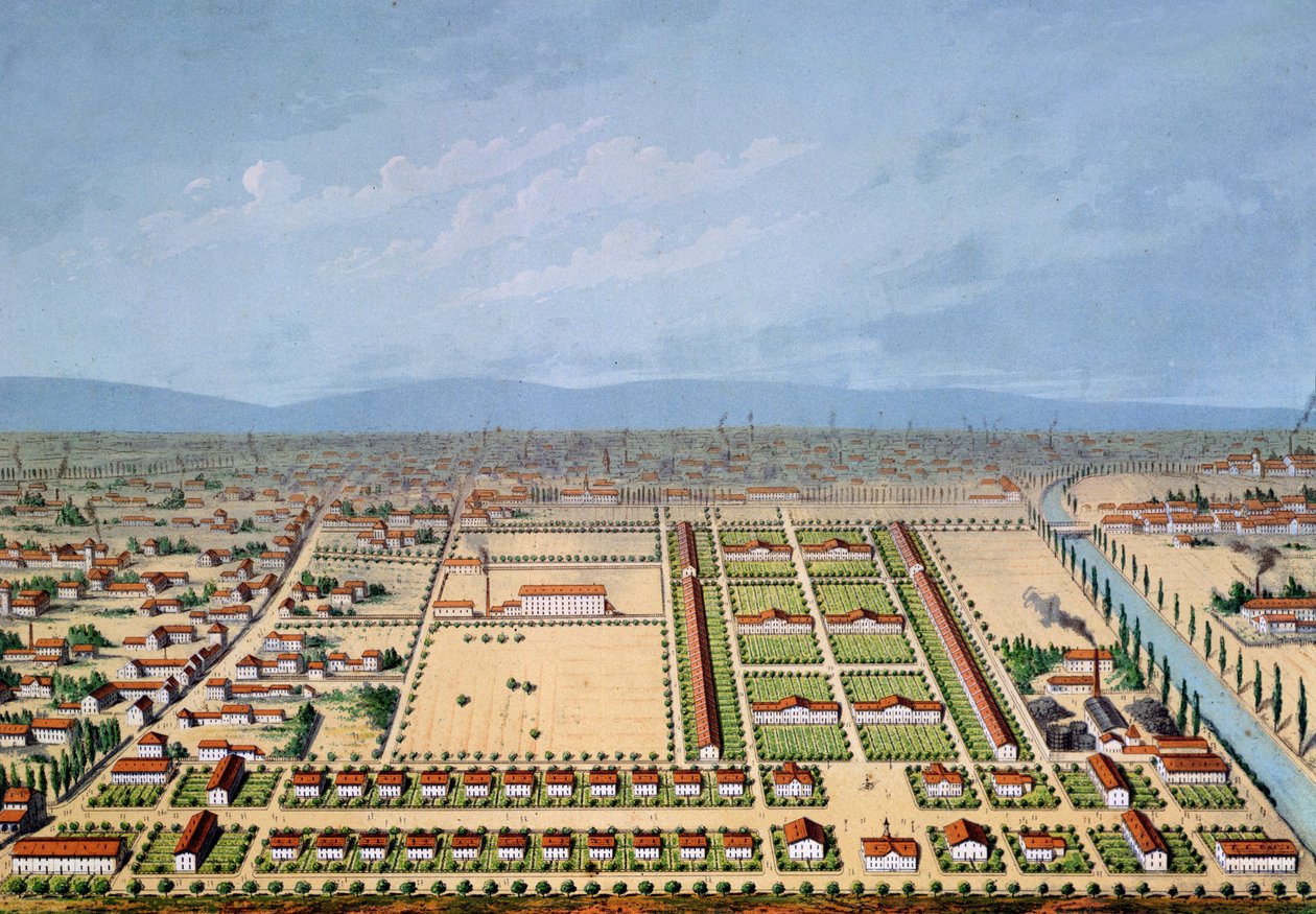 Plan de logements industriels à Mulhouse, France, 1846 - French School