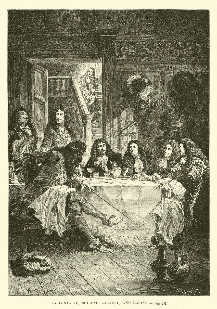 La Fontaine, Boileau, Molière et Racine - French School