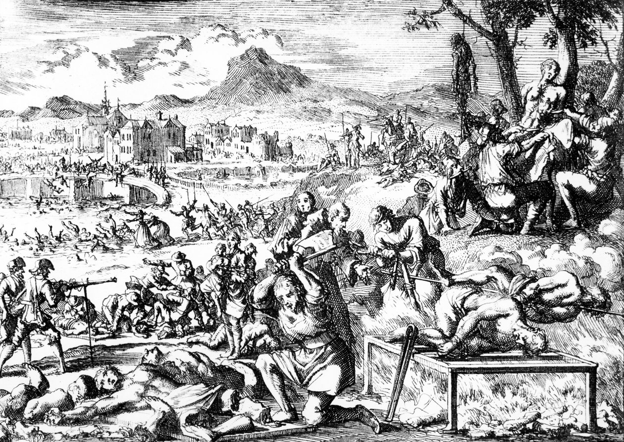 Massacre en Irlande en 1644, vers 1685 - French School