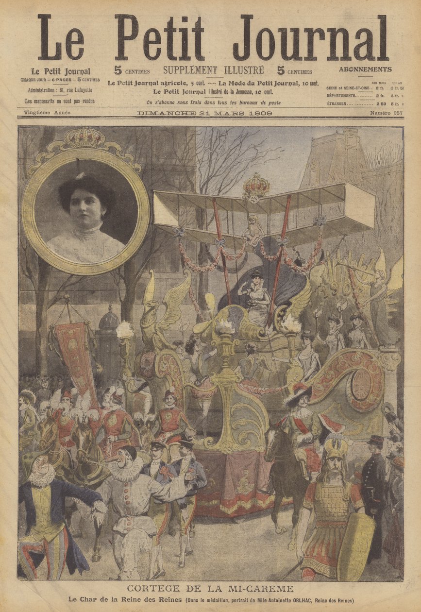 Procession de la mi-carême à Paris (lithographie couleur) - French School