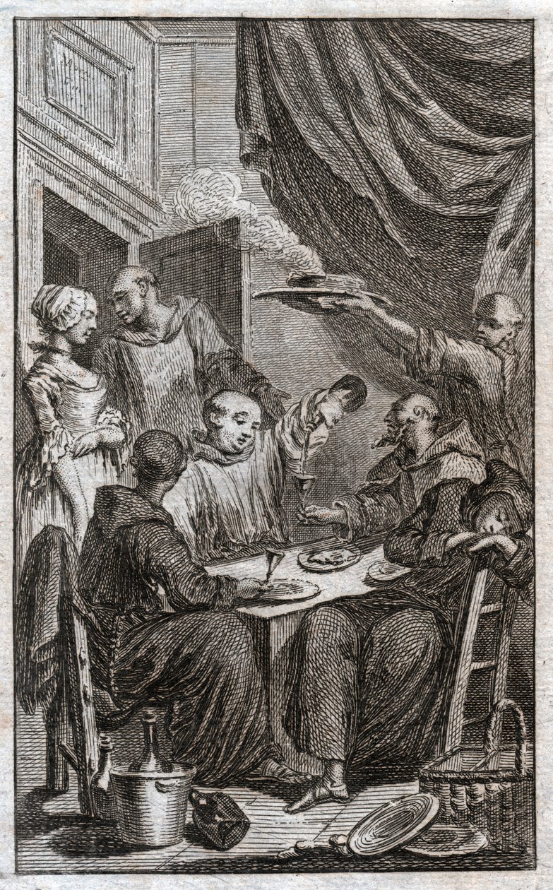 Fête des moines (gravure) - French School
