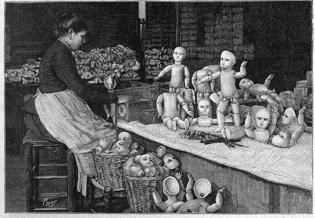 Usine de poupées de Montreuil en 1888. - French School
