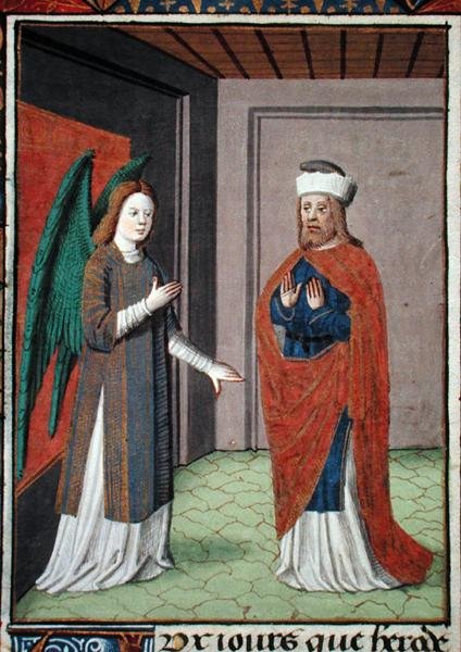 Ms Hunter 368 f.17v Ange, c.1460 - French School