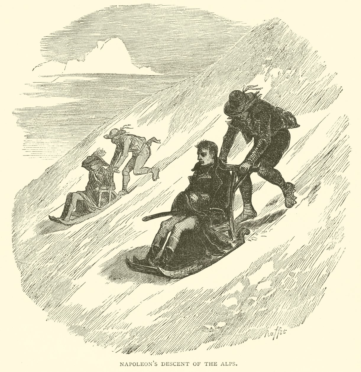 Descente des Alpes par Napoléon - French School