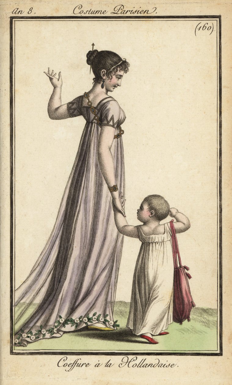 Femme parisienne avec coiffure hollandaise à la mode - French School