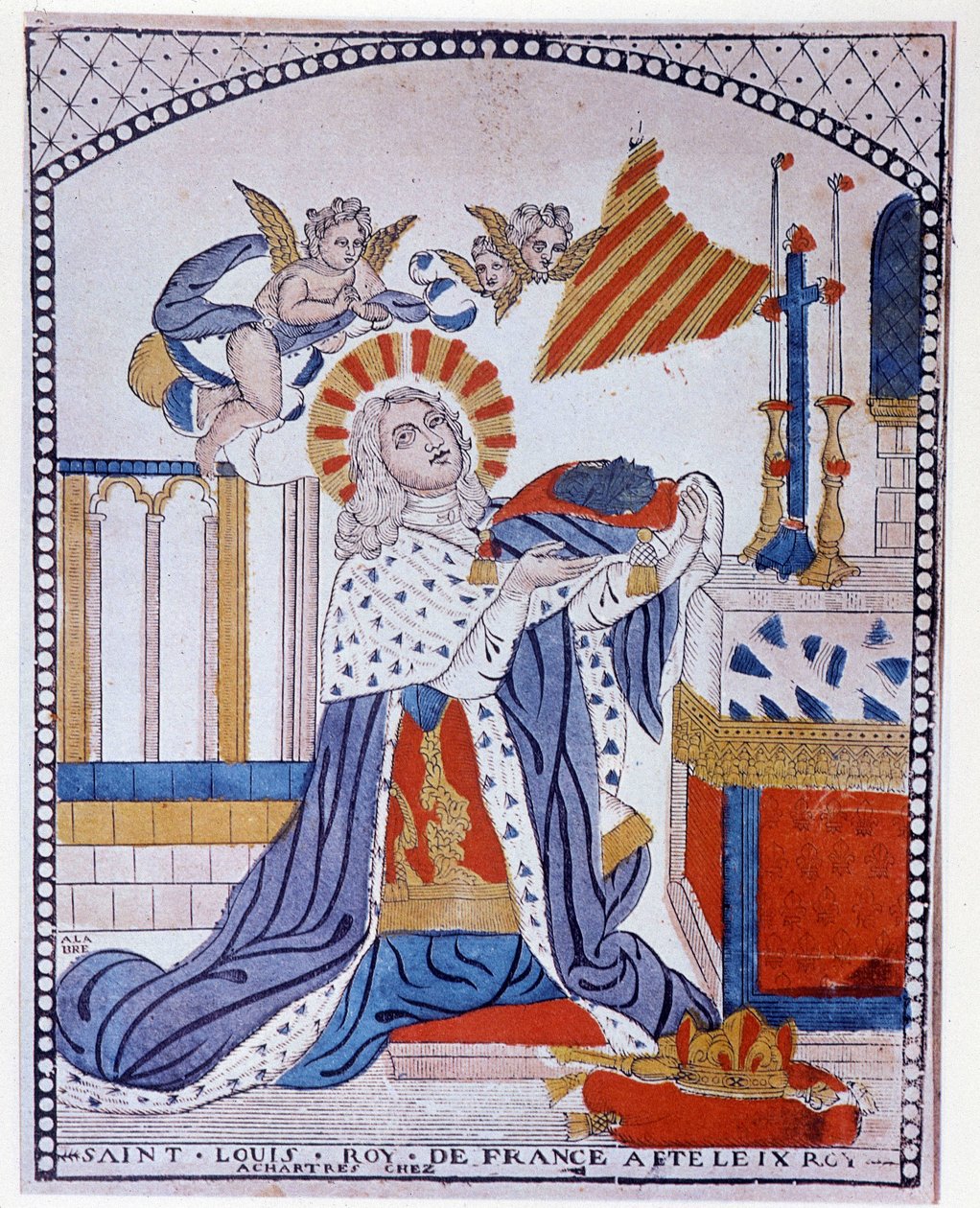 Portrait de Saint Louis en prière - French School