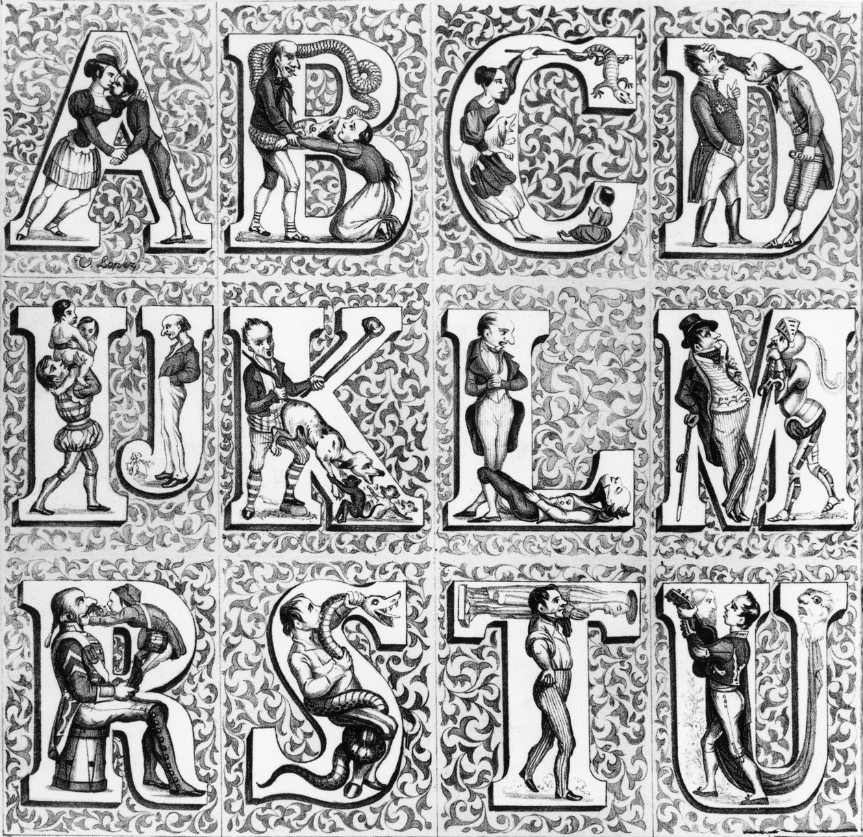 Alphabet romantique - French School