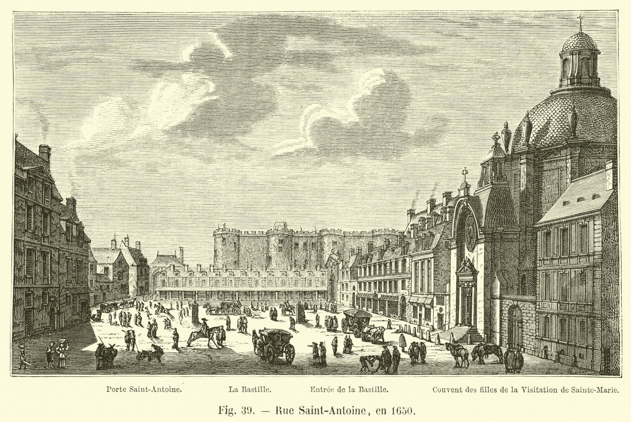 Rue Saint-Antoine, en 1650 - French School