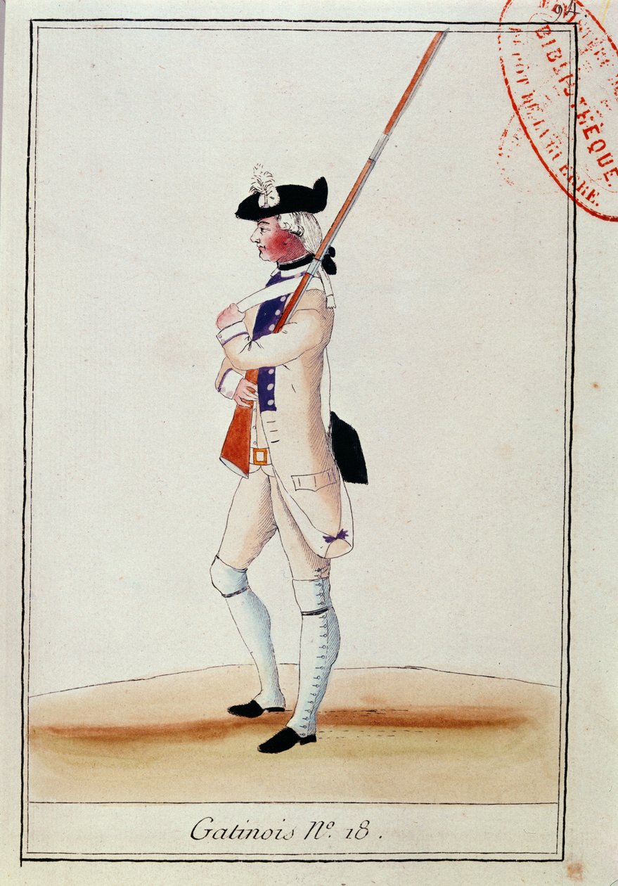 Soldat du Régiment de Grenadiers Gatinois, vers 1780 - French School