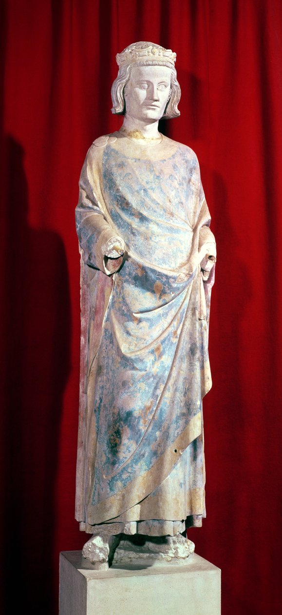 Saint Louis (pierre polychrome) - French School