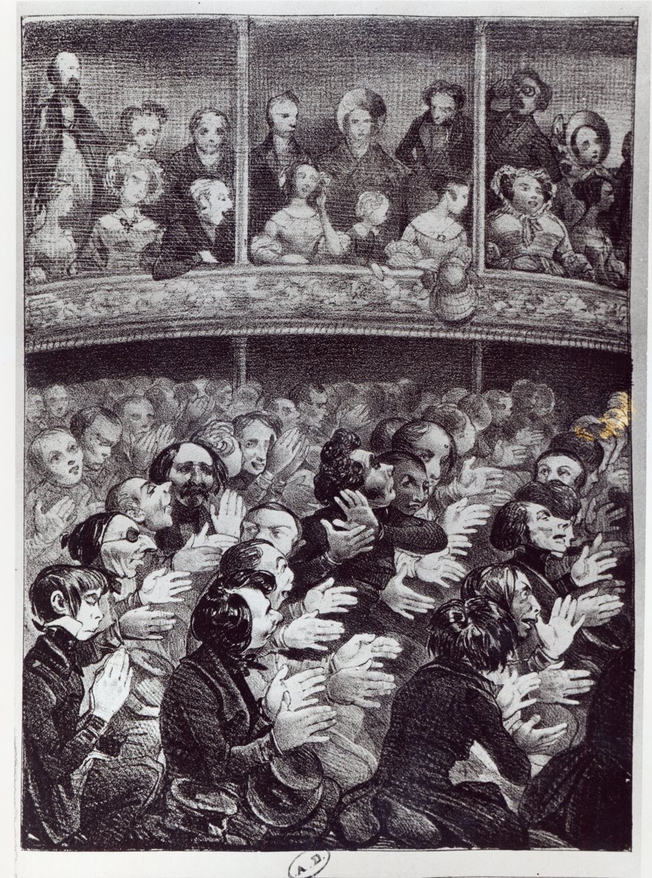 La Claque en action, vers 1830-40 - French School