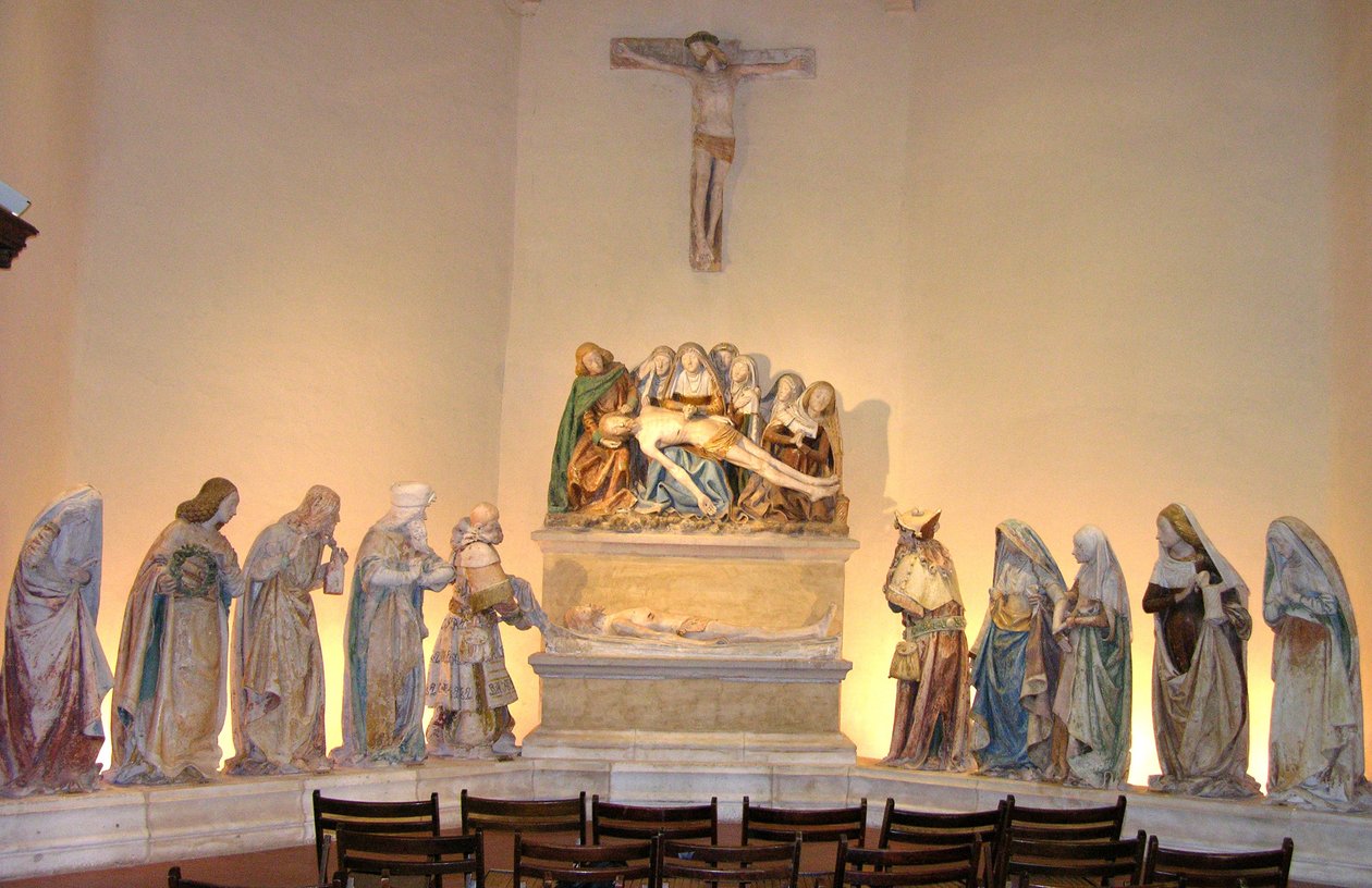 La Mise au tombeau, 1490 (pierre peinte) - French School