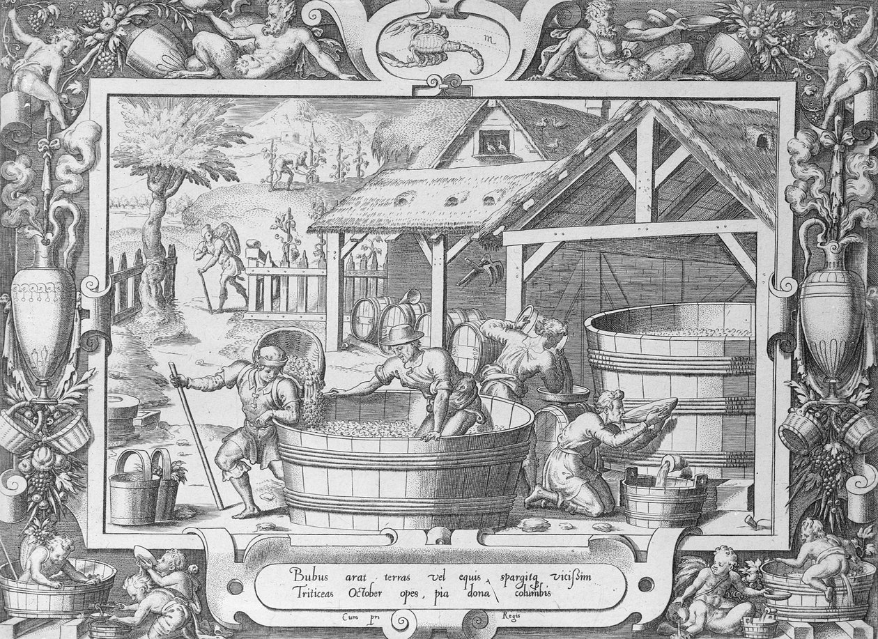 La récolte du vin - French School