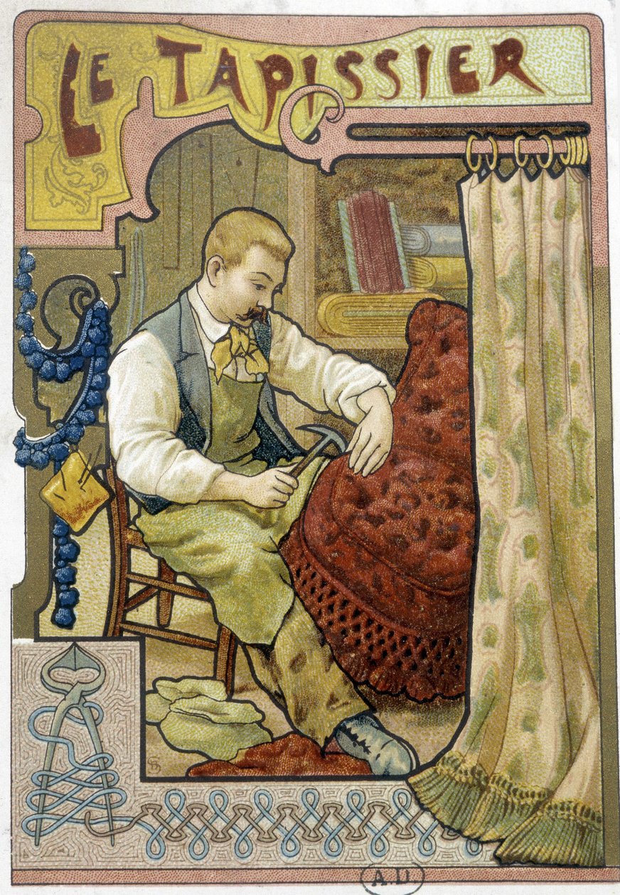 Le tapissier - Chromo. - French School