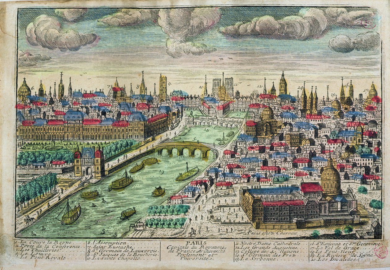 Vue de Paris et de la rivière Seine - French School