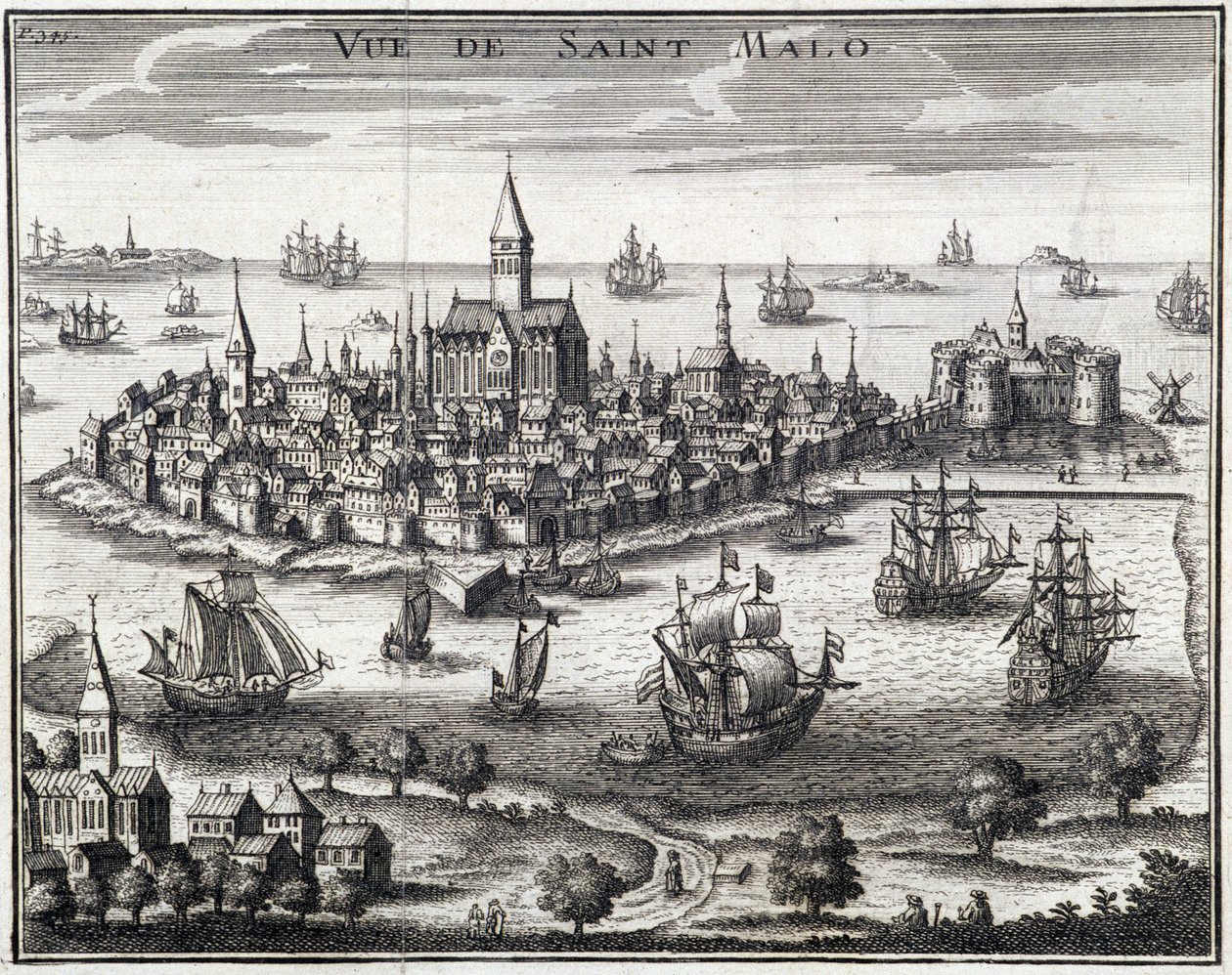 Vue de Saint-Malo - Gravure anonyme - French School