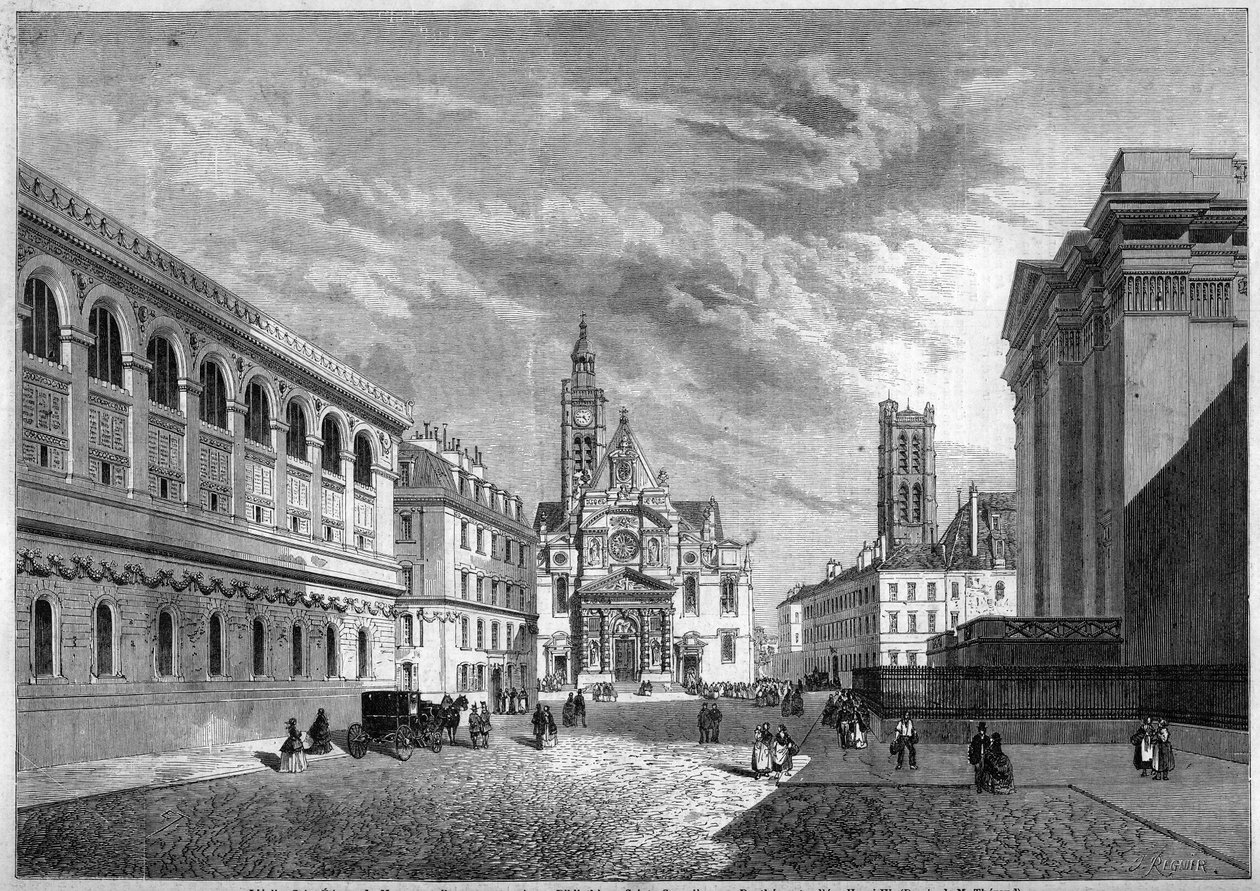 Vue de la montagne Sainte-Geneviève, Paris - French School