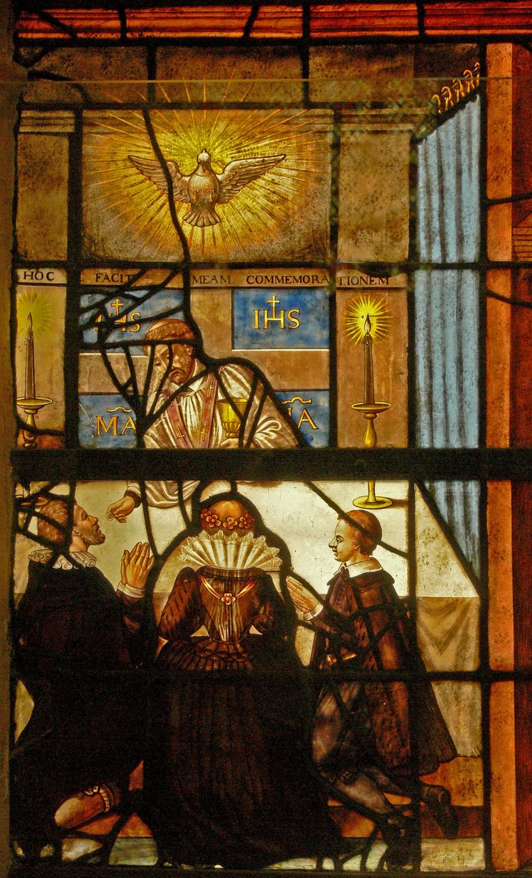 Fenêtre Charnier-6 représentant Pâques et la Sainte Communion - French School