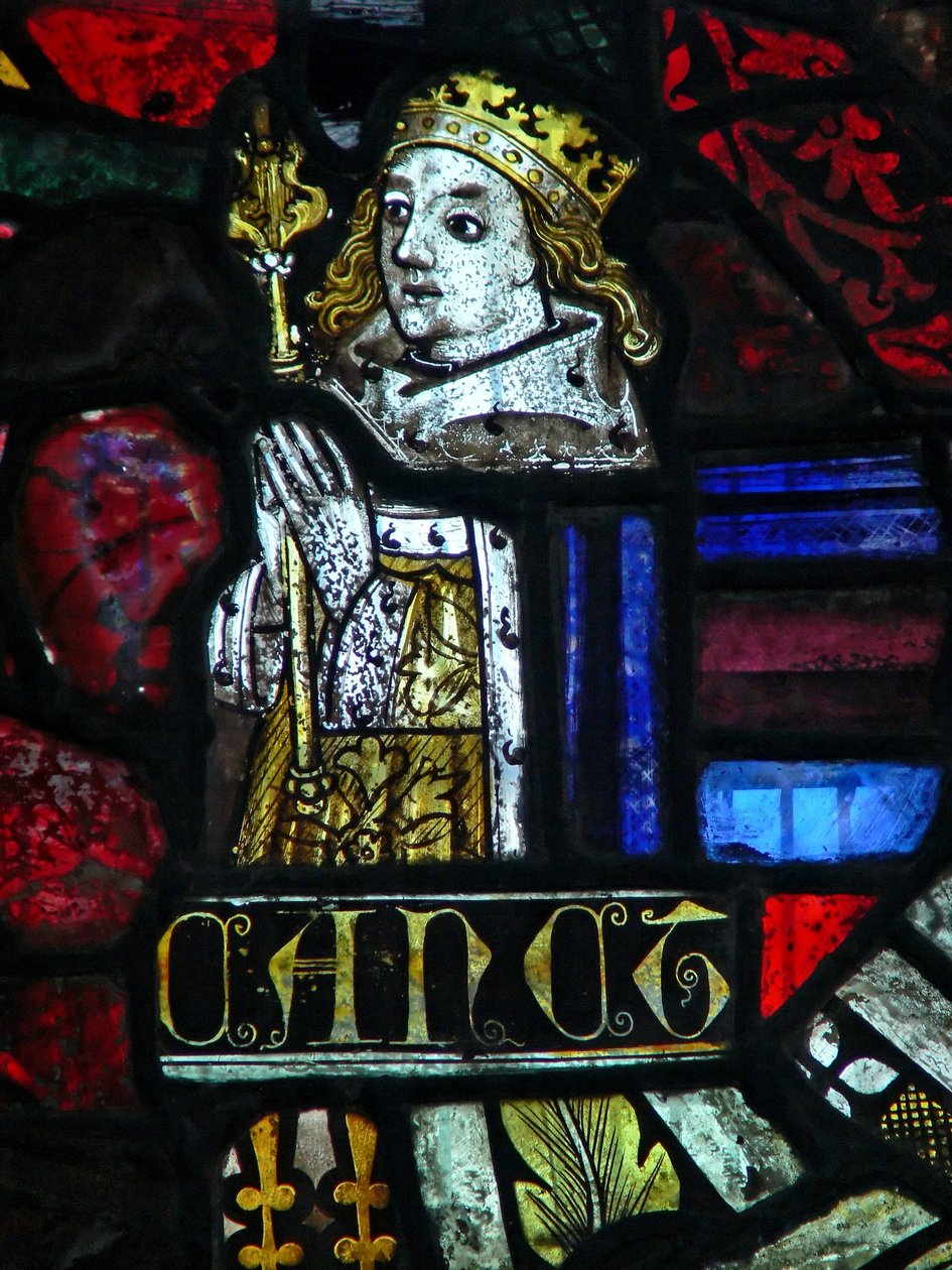 Fenêtre représentant le roi Canut - French School