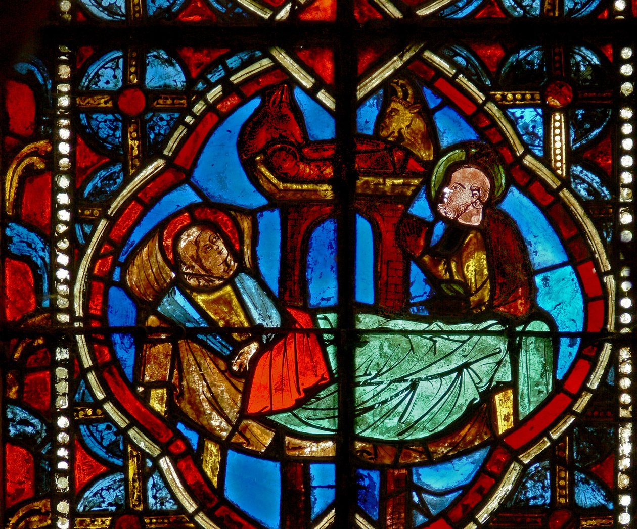 Fenêtre s1 représentant la Nativité - French School