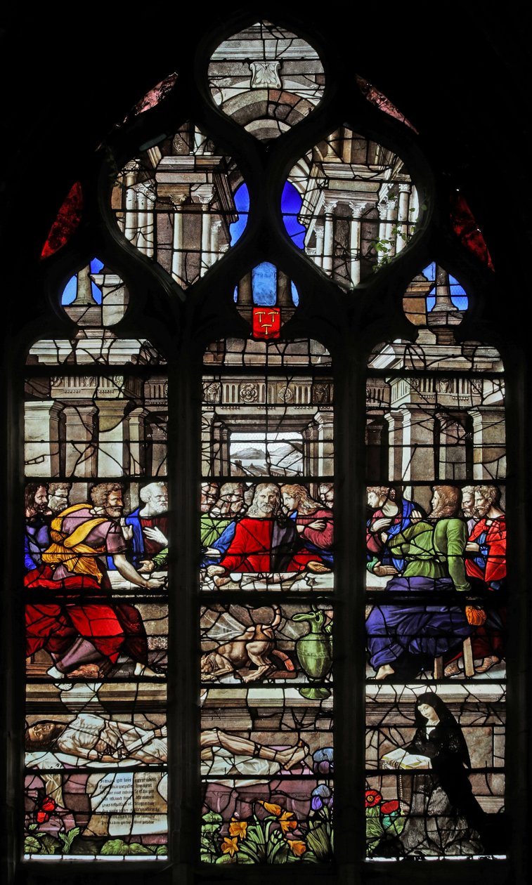 Fenêtre w12 représentant la Cène - French School
