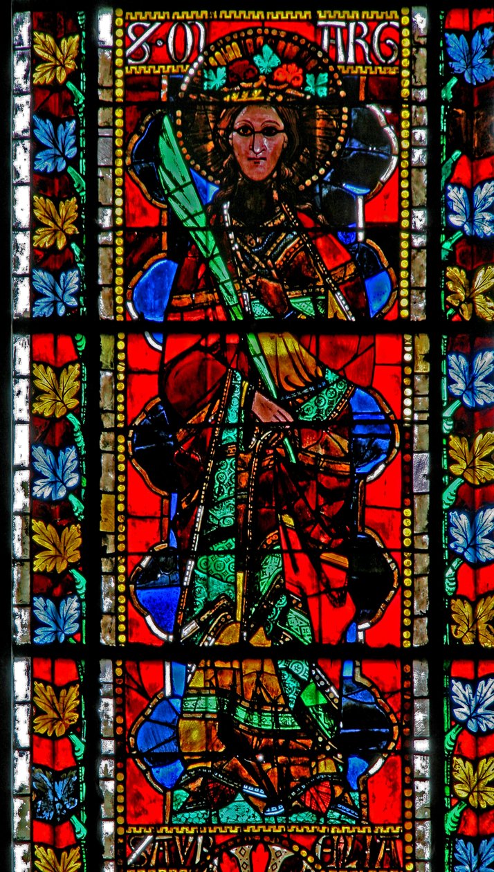 Fenêtre w202 représentant Sainte Marguerite - French School