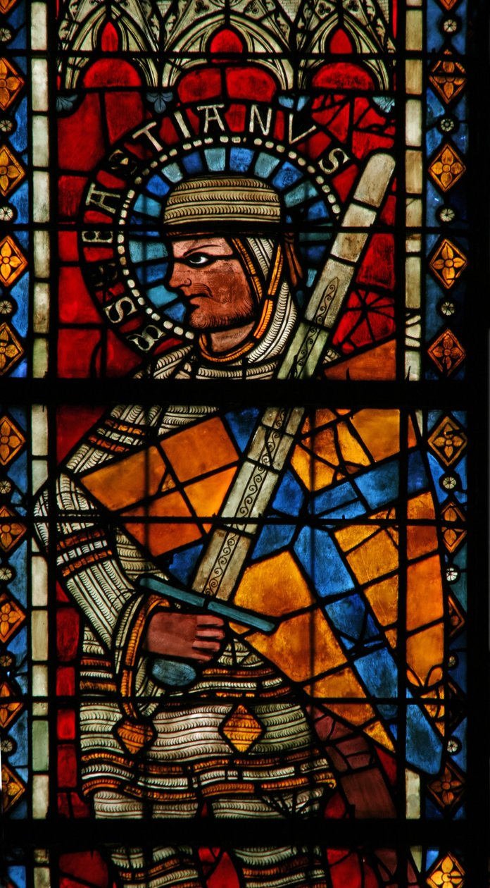 Fenêtre w203 représentant Saint Sébastien - French School