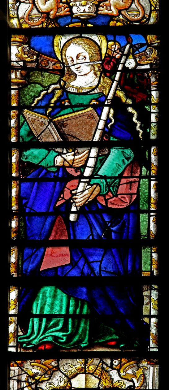 Vitrail w2 représentant Sainte Geneviève - French School