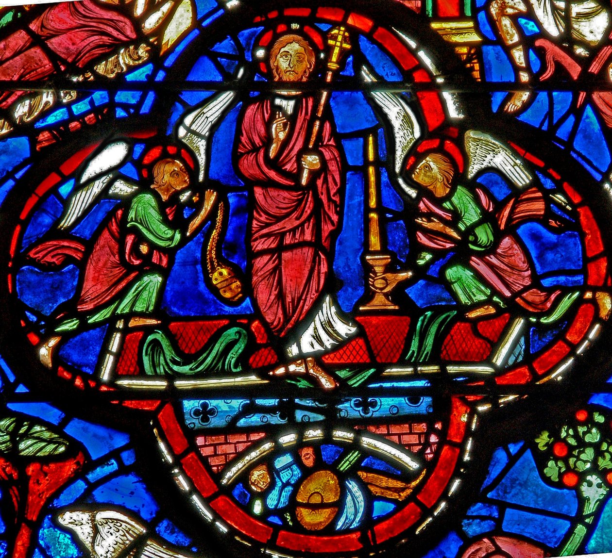 Vitrail w3 représentant la Résurrection - French School
