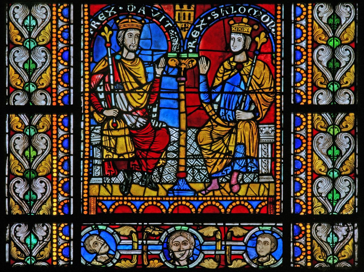 Fenêtre w5 représentant David et Salomon - French School