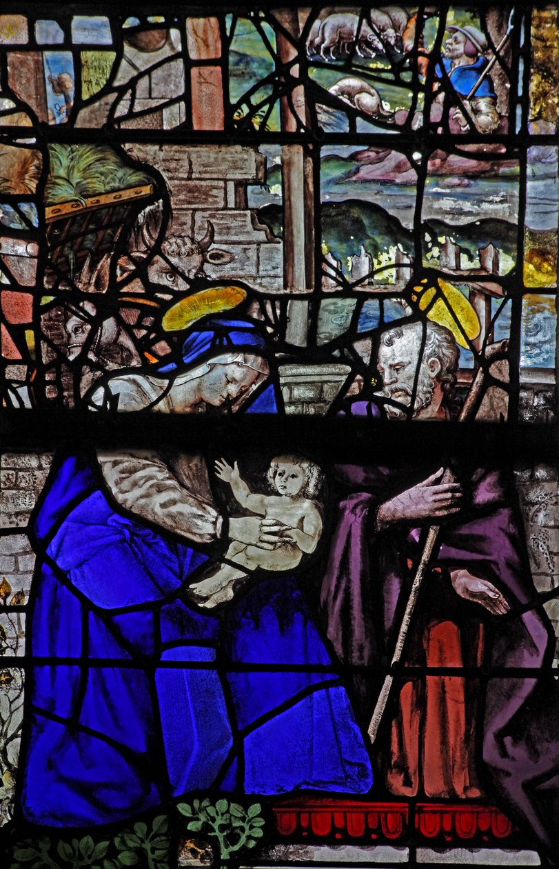 Fenêtre w6 représentant la Sainte Famille - French School