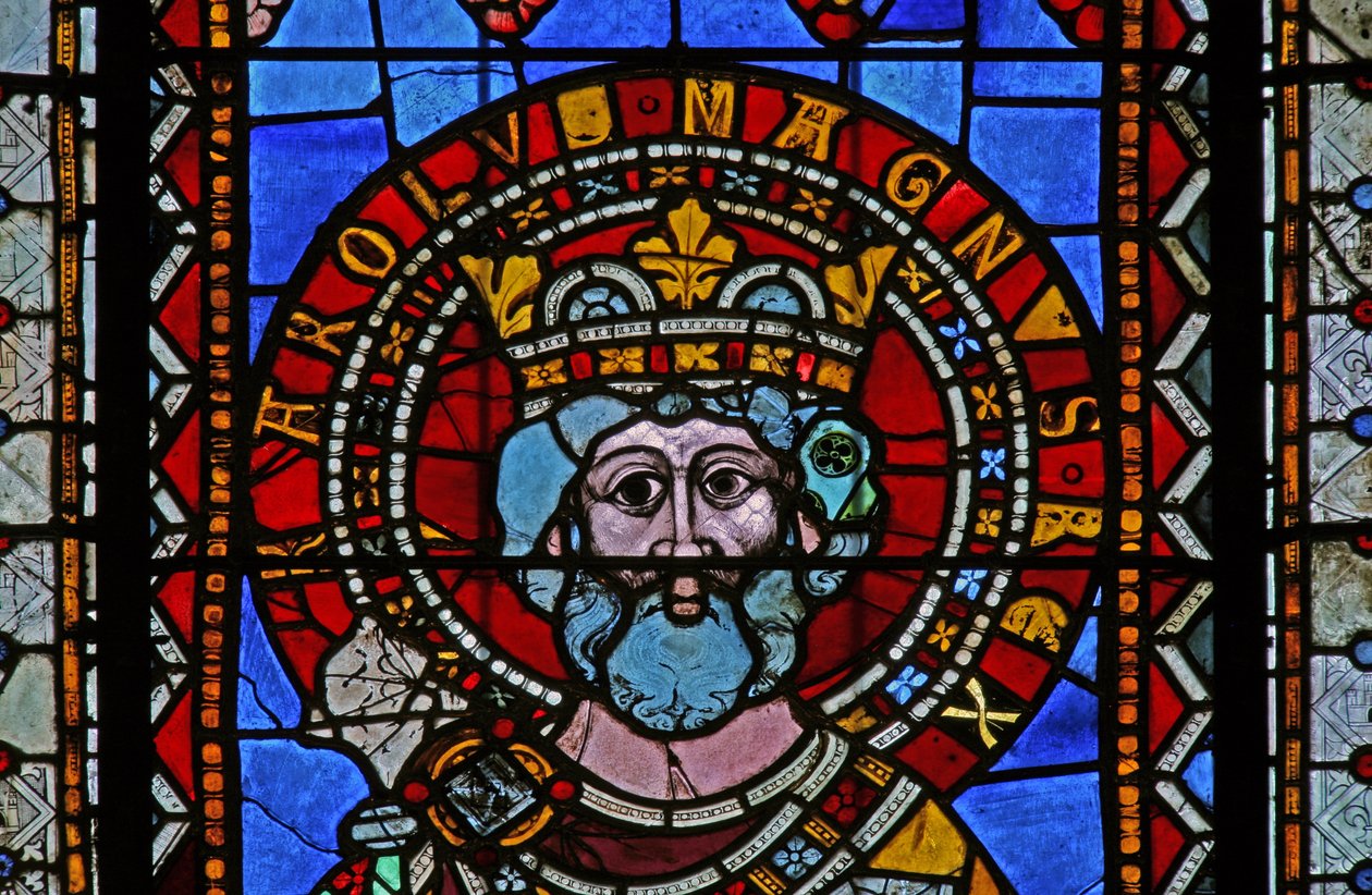 Fenêtre w9 représentant Charlemagne - French School